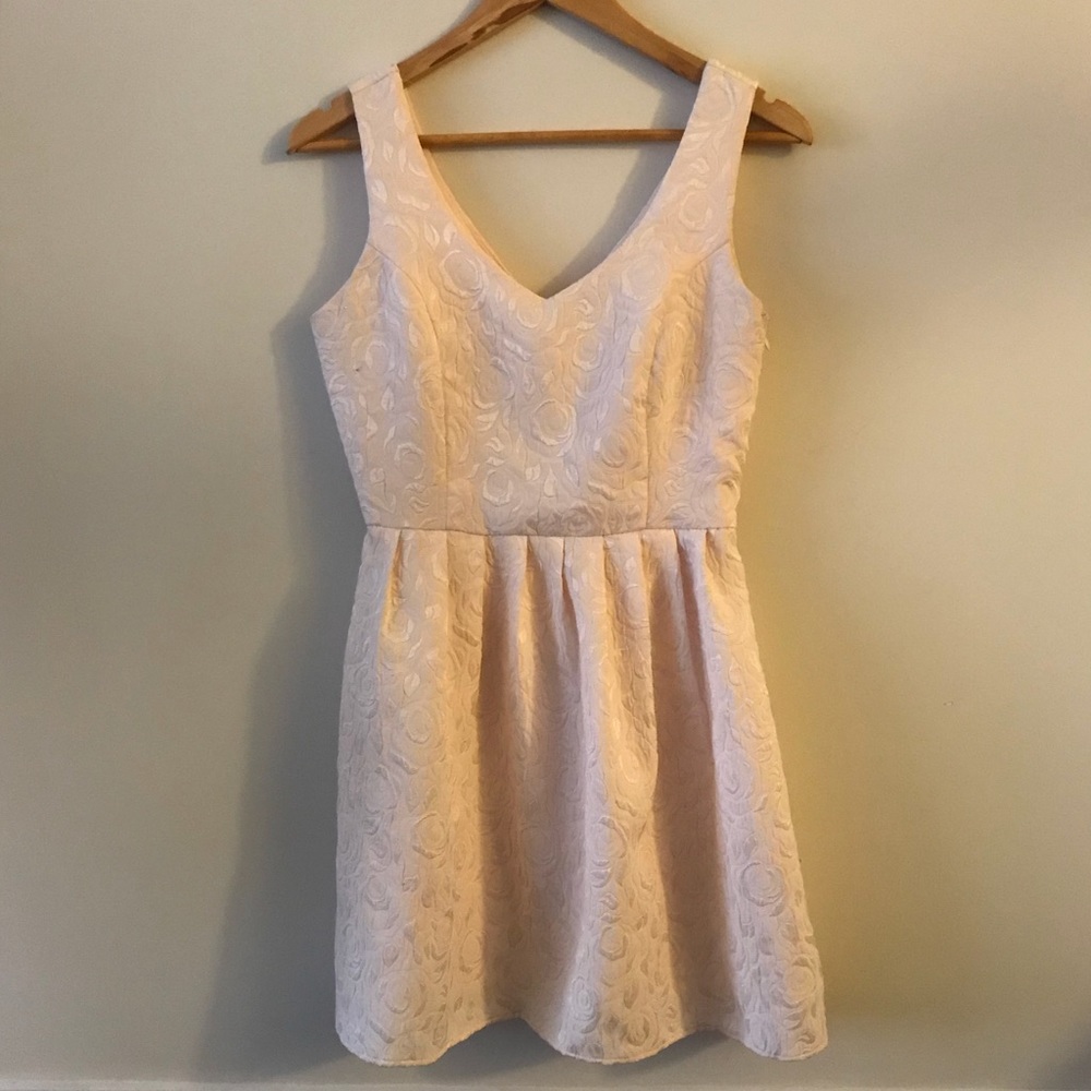 Francesca’s Dress with Textured Roses in Ivory